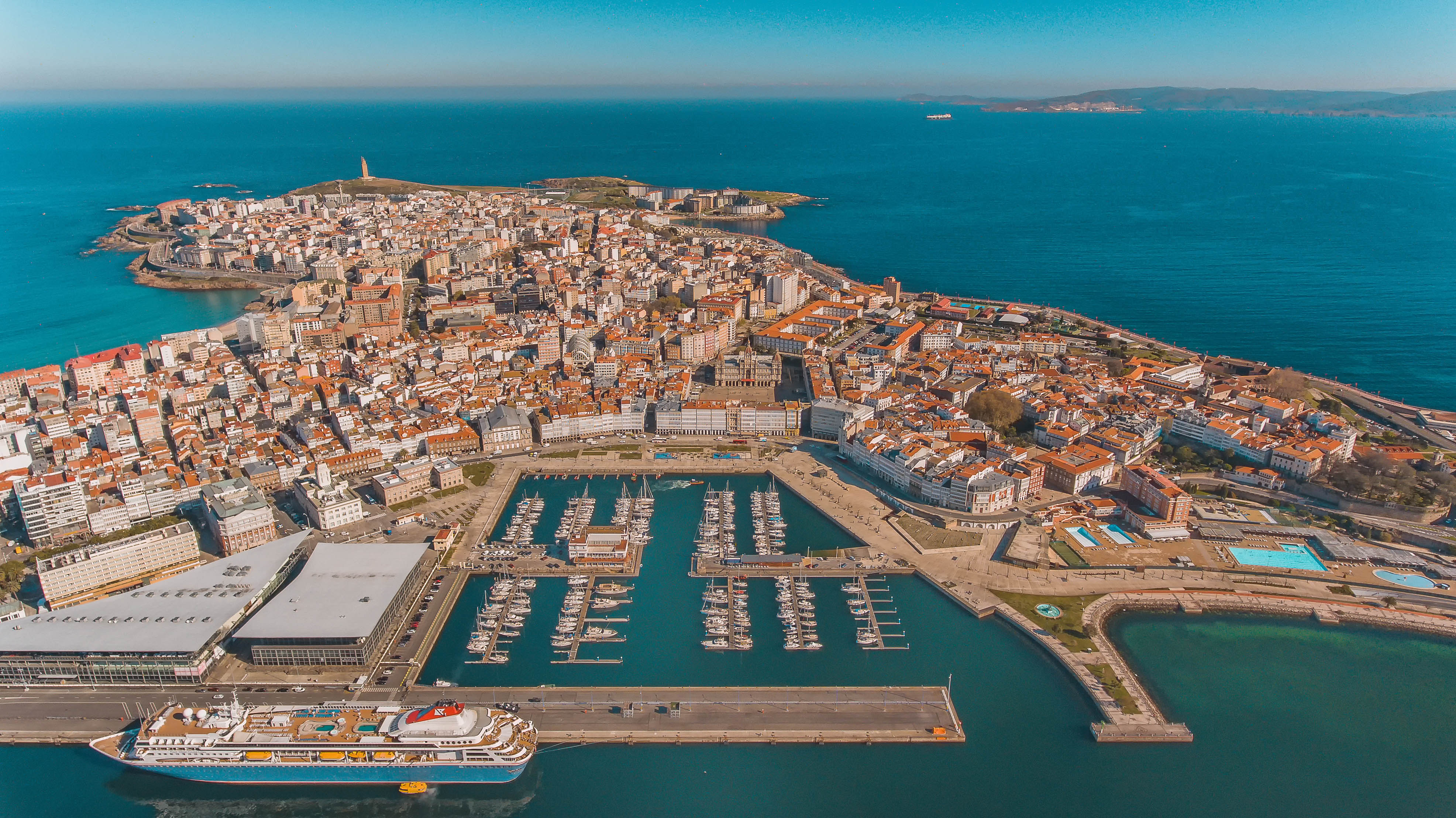 A Coruña Paisaje Península Drone